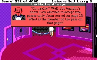 Leisure Suit Larry III: Passionate Patti in Pursuit of the Pulsating Pectorals screenshot 2