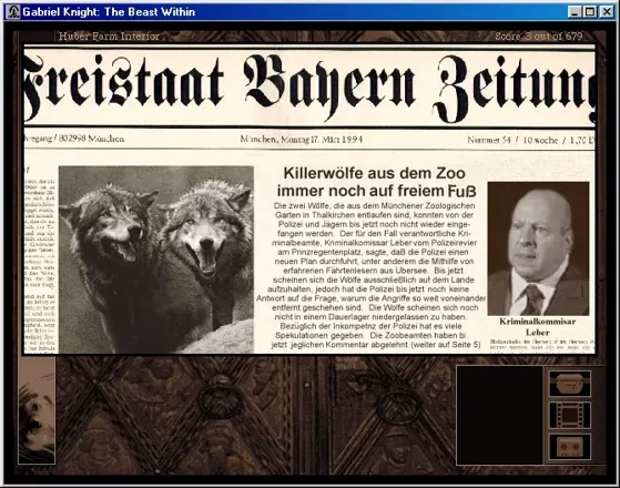 The Beast Within: A Gabriel Knight Mystery screenshot 9