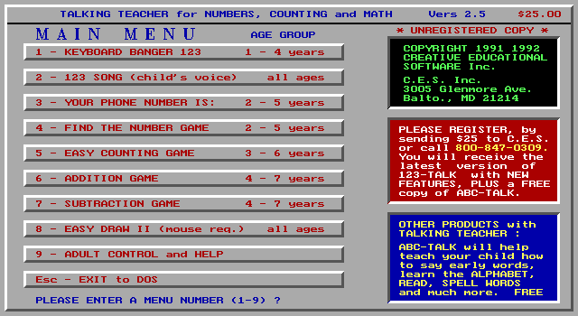 Talking Teacher for Numbers