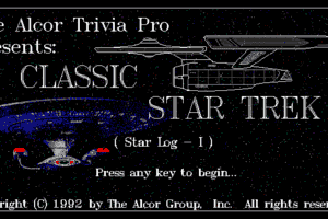 The Alcor Trivia Pro Presents: Classic Star Trek (Star Log – I)