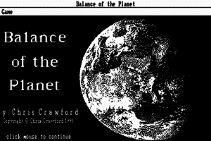 Balance of the Planet