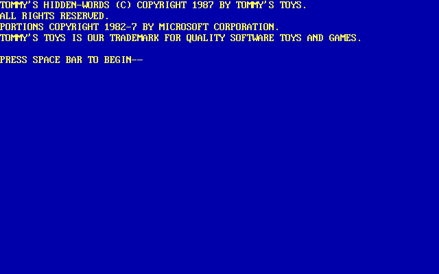 Tommy’s Hidden-Word