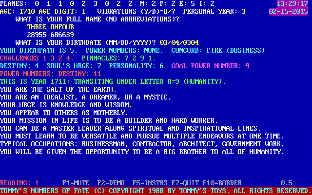 Tommy’s Numbers Of Fate