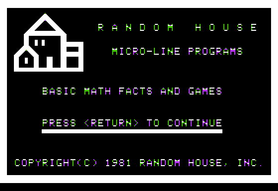 Basic Math Facts and Games