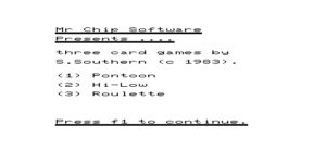 3 Great Games of Chance