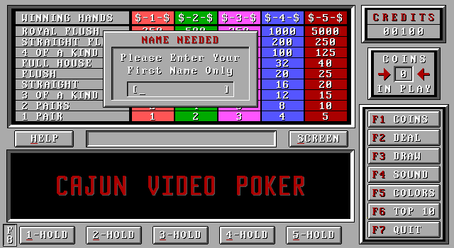 Cajun Video Poker
