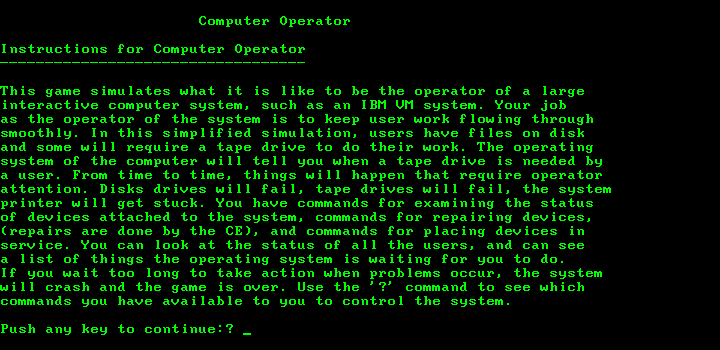 Computer Operator