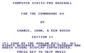 Computer Statis Pro Baseball