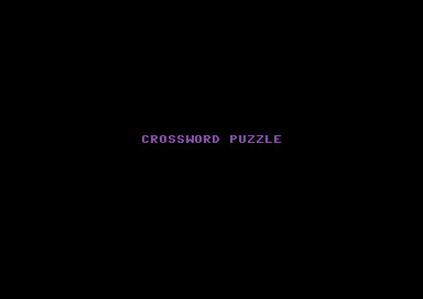 Crossword Puzzle