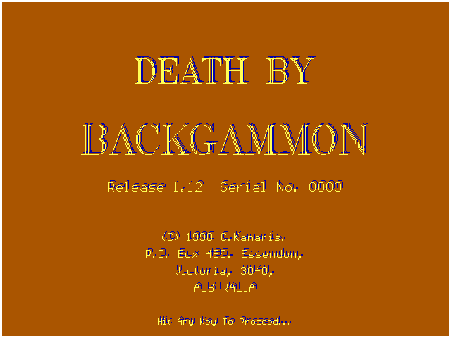 Death by Backgammon
