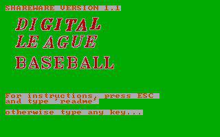 Digital League Baseball