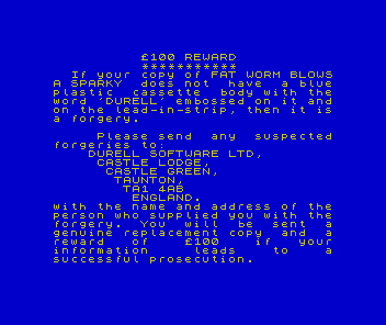 Fat Worm Blows A Sparky