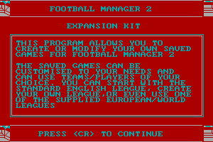 Football Manager II: Expansion Kit