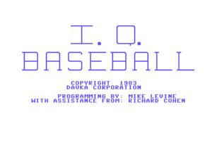 I. Q. Baseball