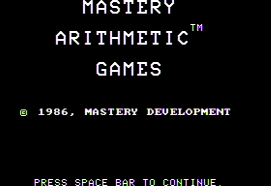 Mastery Arithmetic Games