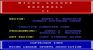 MicroLeague Baseball II