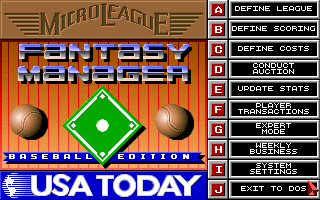 Micro League Fantasy Manager Baseball Edition