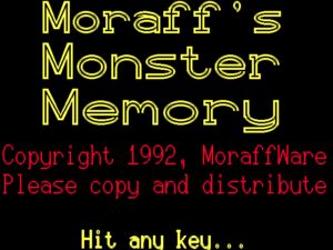 Moraff’s Monster Memory