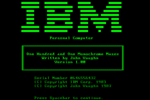 One Hundred and One Monochrome Mazes