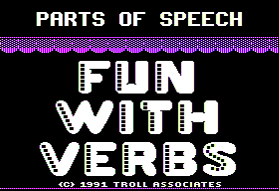 Parts of Speech: Fun with Verbs
